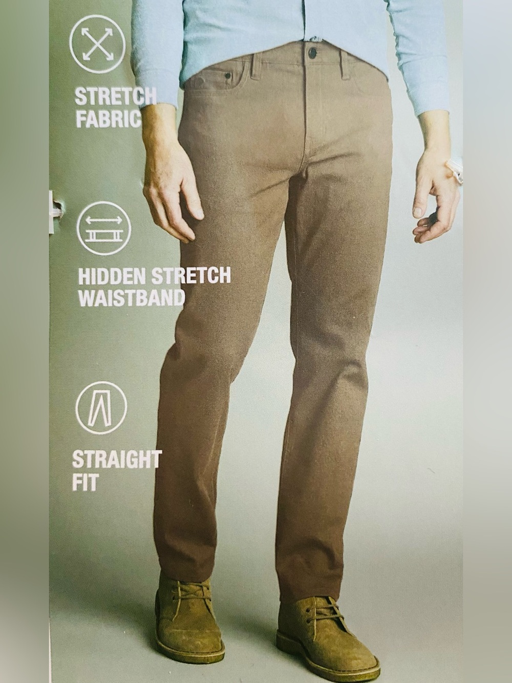 NWT English Laundry Men’s Pants 34x 32 Straight Leg Slacks Pants Jeans Brown